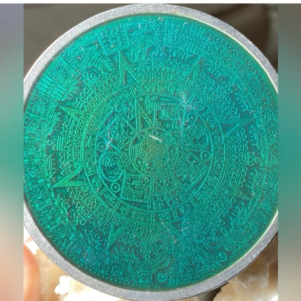 Vintage Aztec Mexican Calendar Enamel Belt Buckle